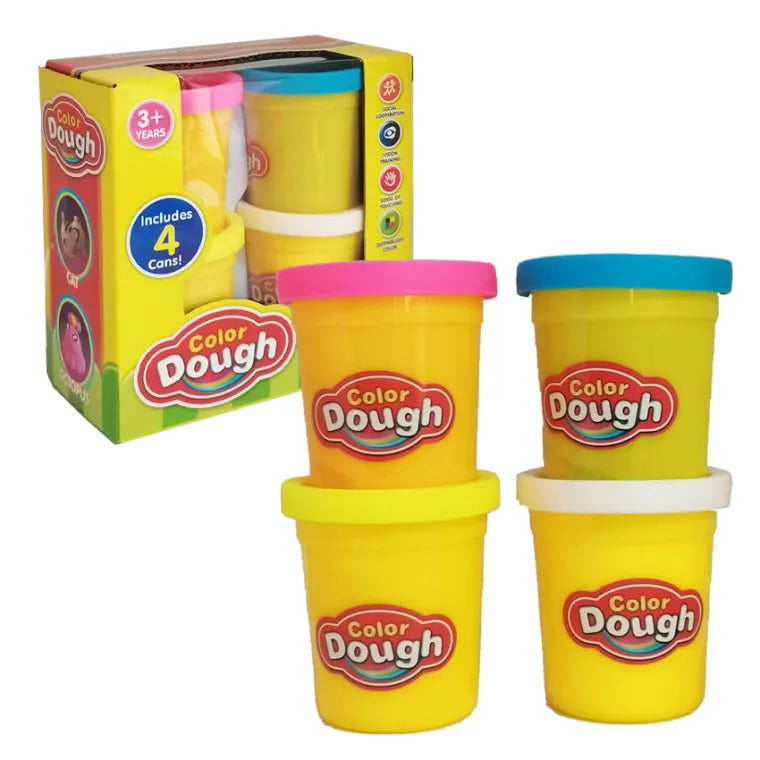 Colour Dough Clay 4pcs Multi-Colour Multi-Fun Pack