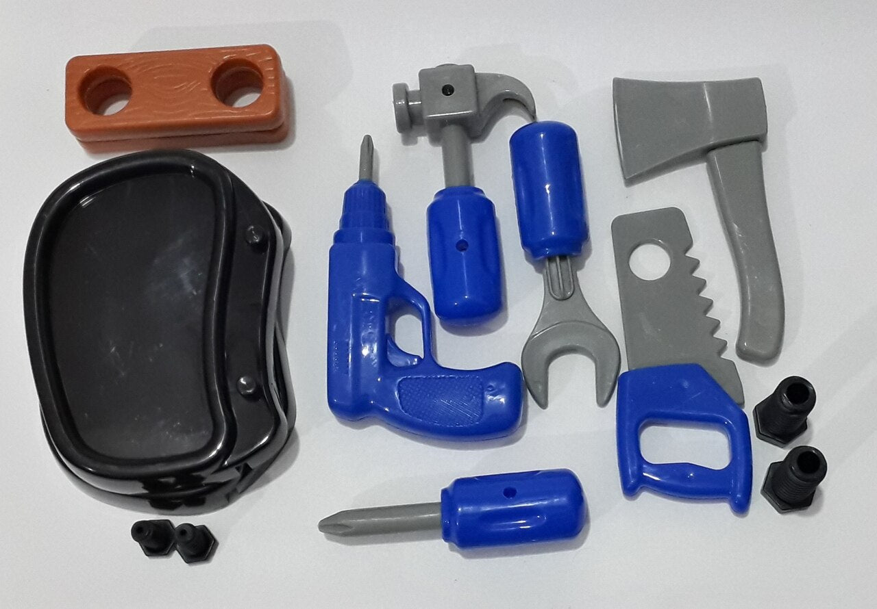 Kids Tool Bench Play Set – Portable Hand Tool Case DIY Pretend Role Play Toy for Children