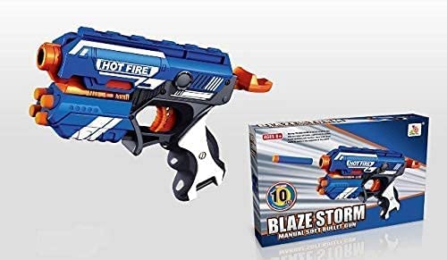 Blaze Storm Manual Soft Bullet Gun – 10 Foam Darts