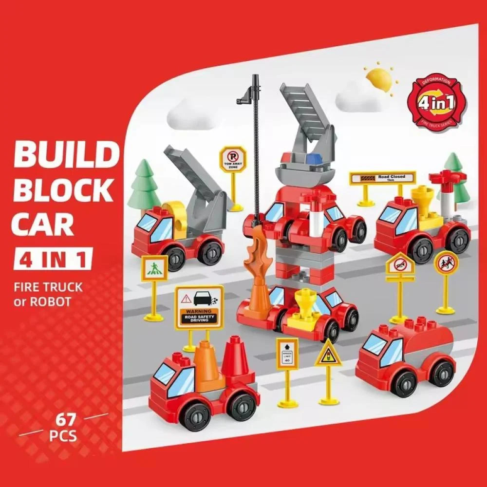 4-in-1 Fire Truck Building Set