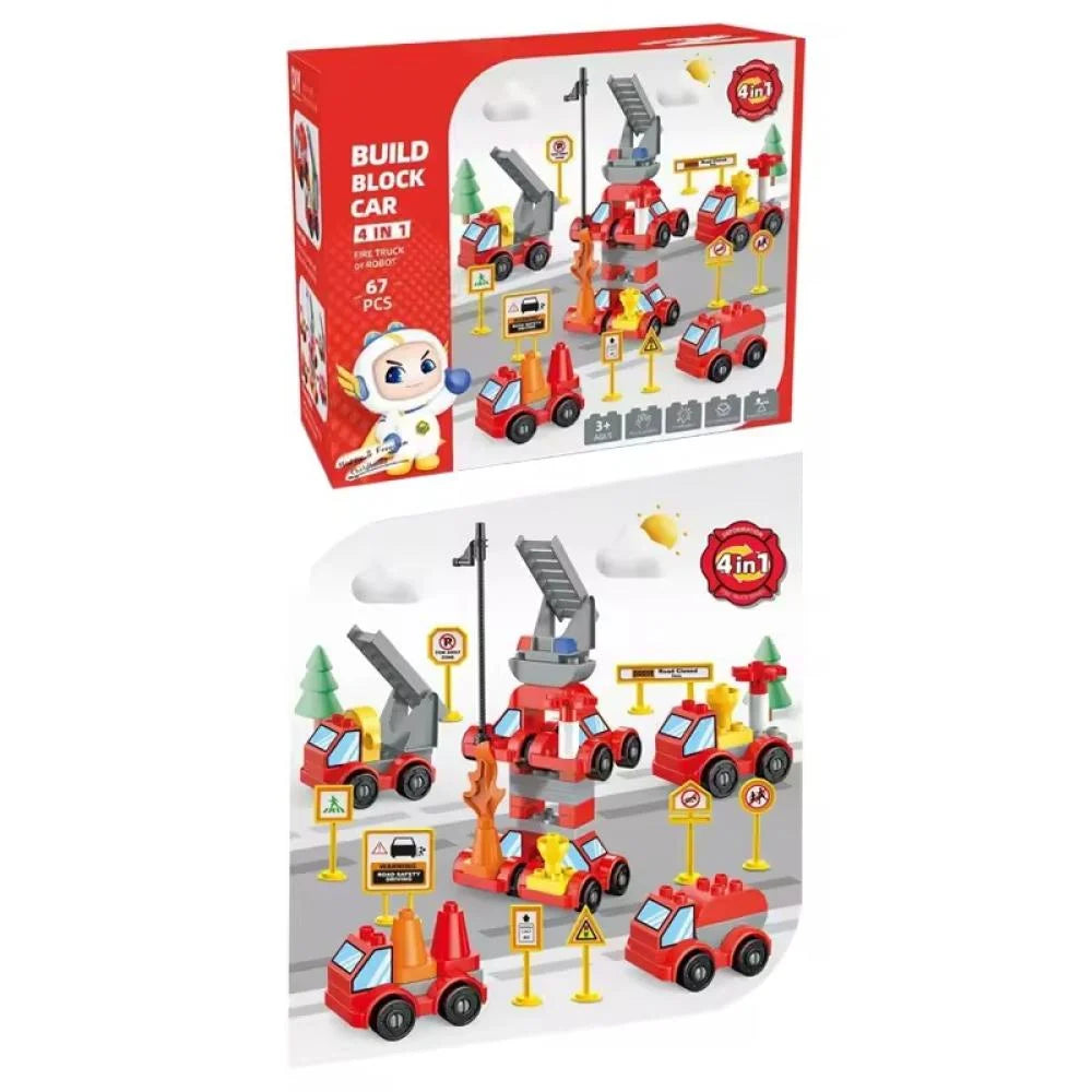 4-in-1 Fire Truck Building Set