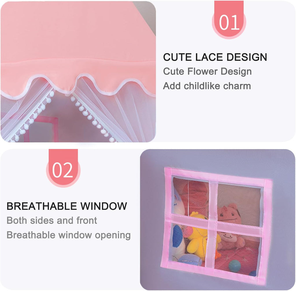 Kids Princess Castle Tent – Magical Fairy Pop-Up Playhouse for Girls | Indoor & Outdoor Play Tent House 125x98x130cm