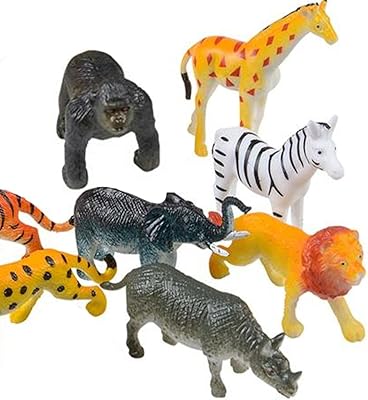 Safari Animal Figurines Set for Kids - Pack of 12 - Assorted Small Animal Figures