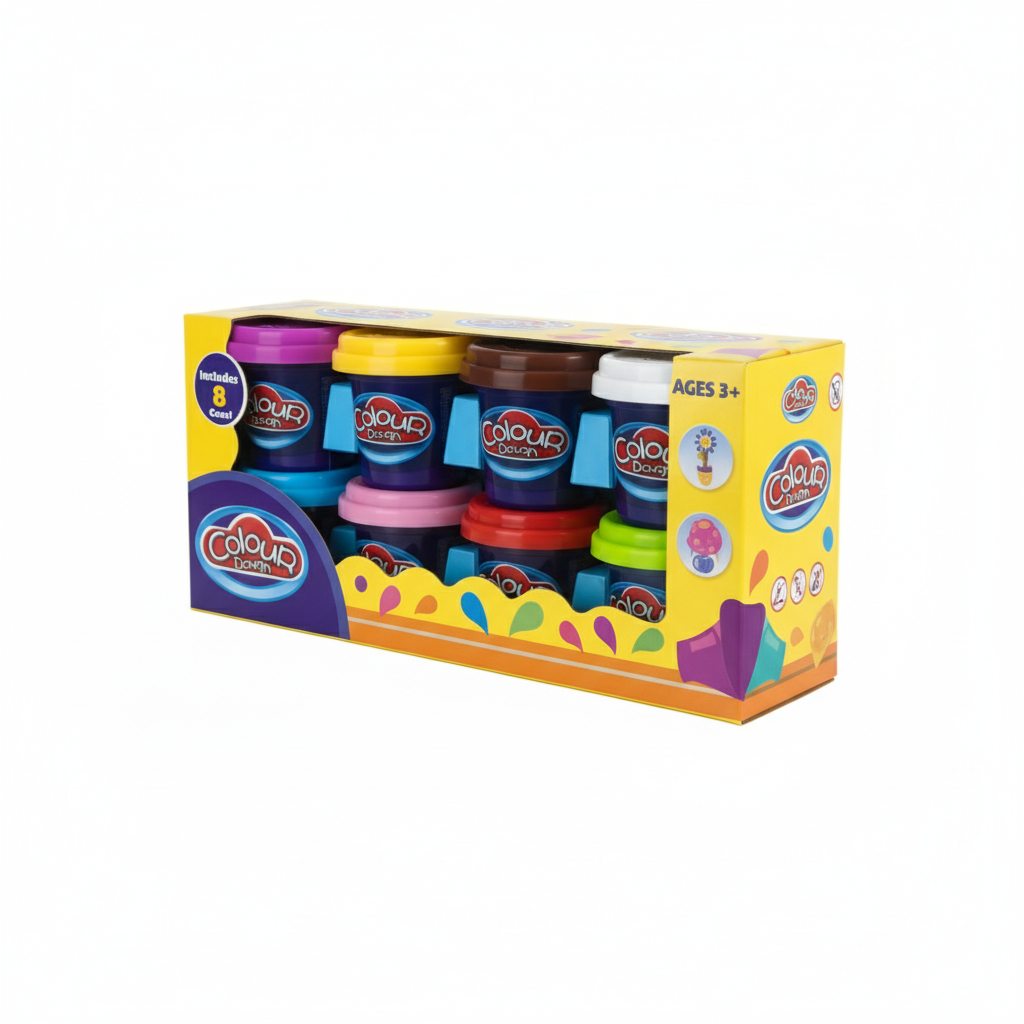COLOUR DOUGH SET – 8 CANS OF COLORFUL MODELING CLAY