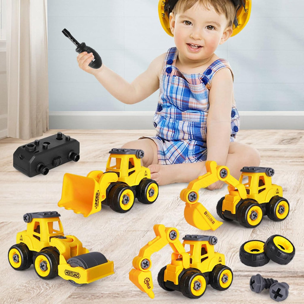 Kids Take-Apart Construction Truck Toy Set with Screwdriver (3+)