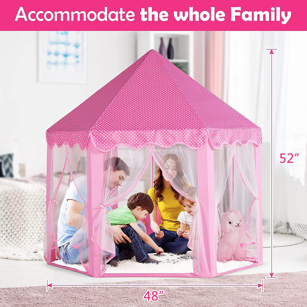 Kids Princess Castle Tent – Magical Fairy Pop-Up Playhouse for Girls | Indoor & Outdoor Play Tent House 125x98x130cm