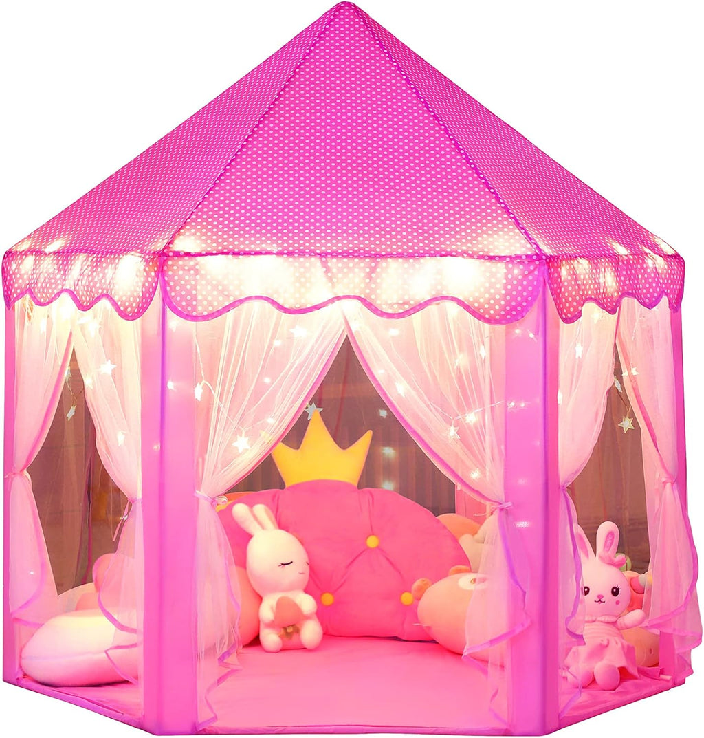 Kids Princess Castle Tent – Magical Fairy Pop-Up Playhouse for Girls | Indoor & Outdoor Play Tent House 125x98x130cm