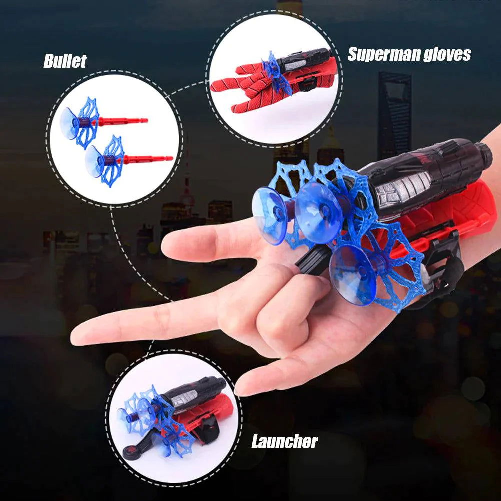 Spider-Man Web Shooter Glove Toy for Kids | Superhero Costume Launcher with Suction Webs
