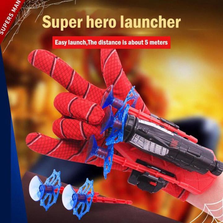 Spider-Man Web Shooter Glove Toy for Kids | Superhero Costume Launcher with Suction Webs