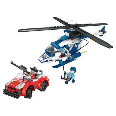 Thrilling Police Chase Building Block Set COGO City Action Play