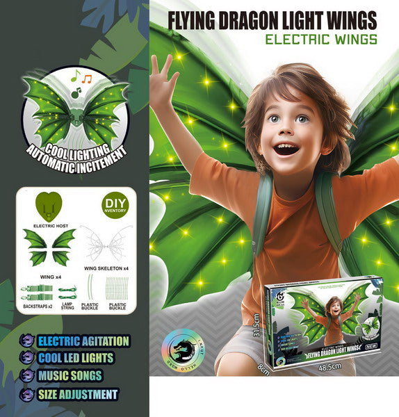 Flying Dragon Light Wings – Electric LED Costume Wings for Kids