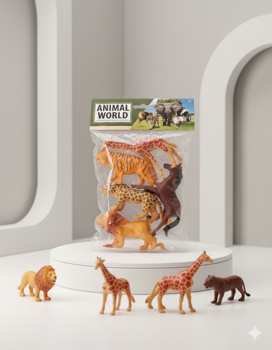 Large Animal Figures – 5 Pieces (6-Inch)