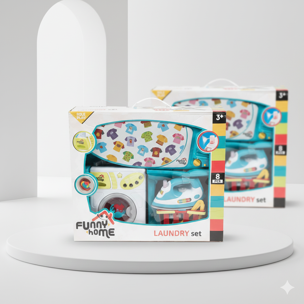 Kids Wash Machine Toy with Light & Sound (Battery Operated, Without 5×AA, Window Box)