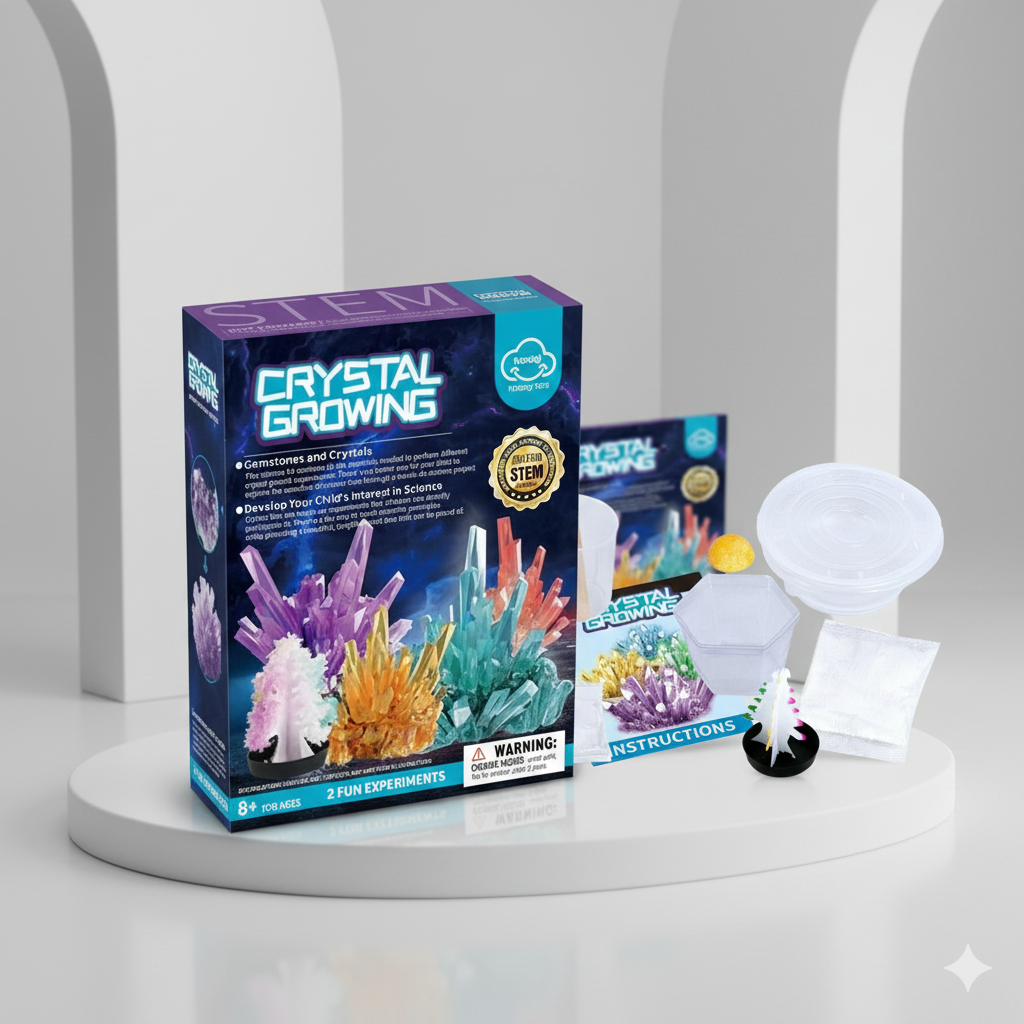 Crystal Growing Kit for Kids Science Experiments Educational Toy, 6 Different Crystal Growth Experiments