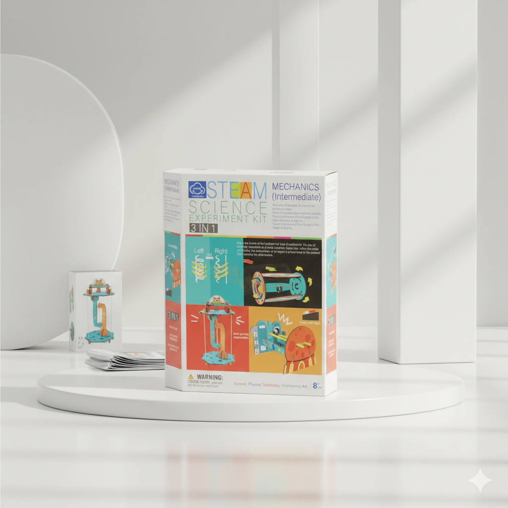 3‑in‑1 DIY Mechanics & Gravity Science Kit (Wooden STEM Set)