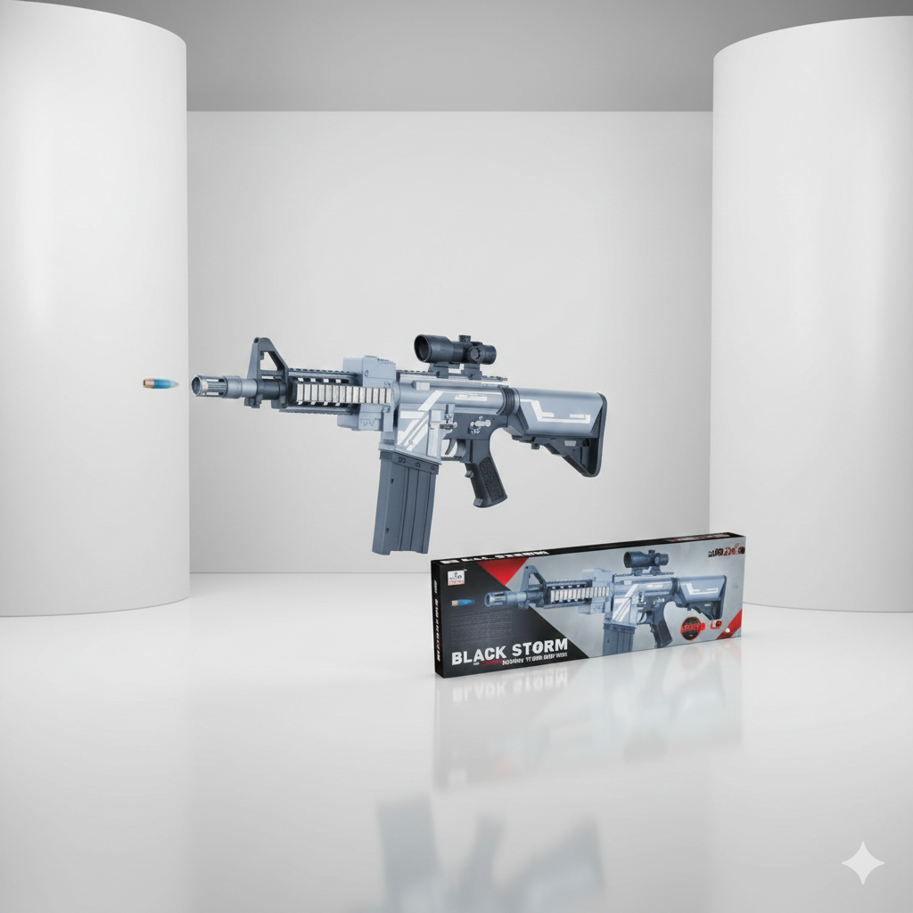 Battery Operated Soft Gun – Kids Fun Toy in P.B. Box