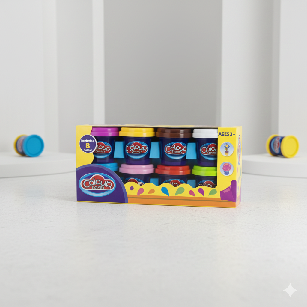 COLOUR DOUGH SET – 8 CANS OF COLORFUL MODELING CLAY