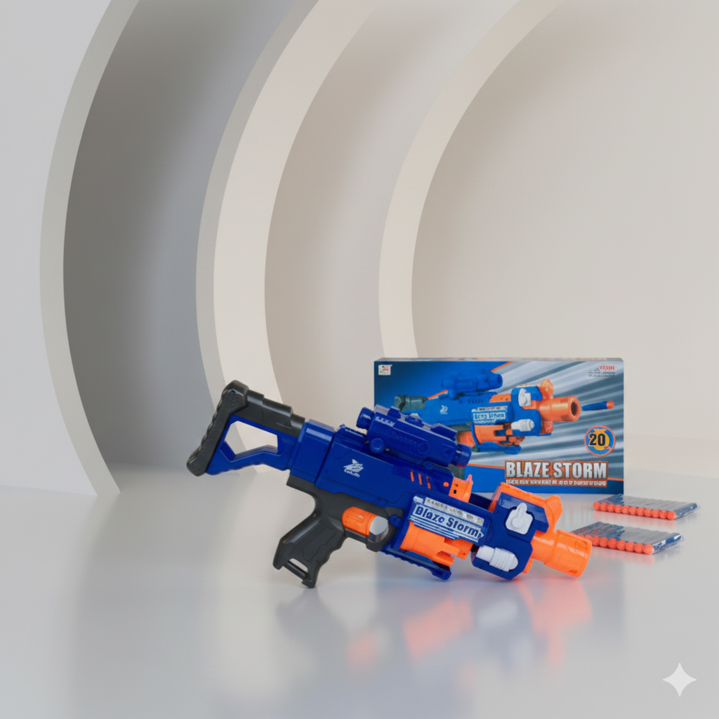 Blaze Storm Battery Operated Soft Dart Gun With 10 Pcs Soft Darts