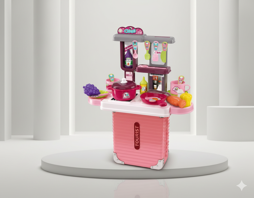 KITCHEN SET, PINK, CARD