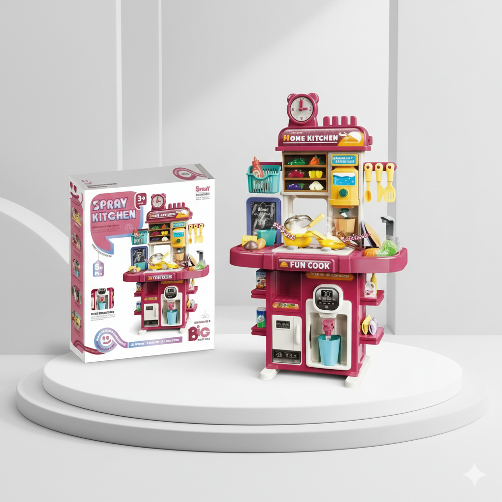 Deluxe Kids Play Kitchen Set – Pretend Cooking Toy