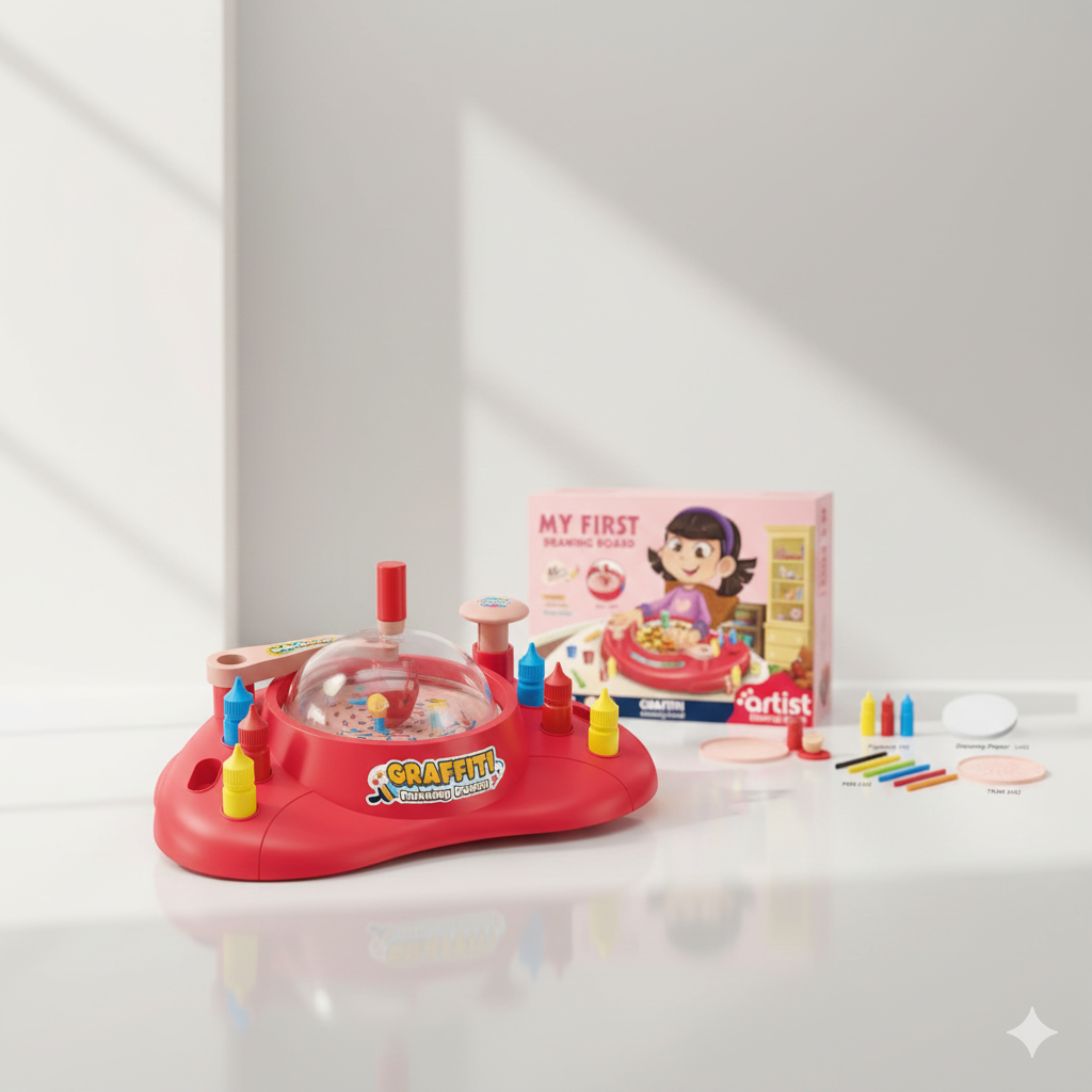 My First Drawing Board for Kids – Spin Art Painting Set