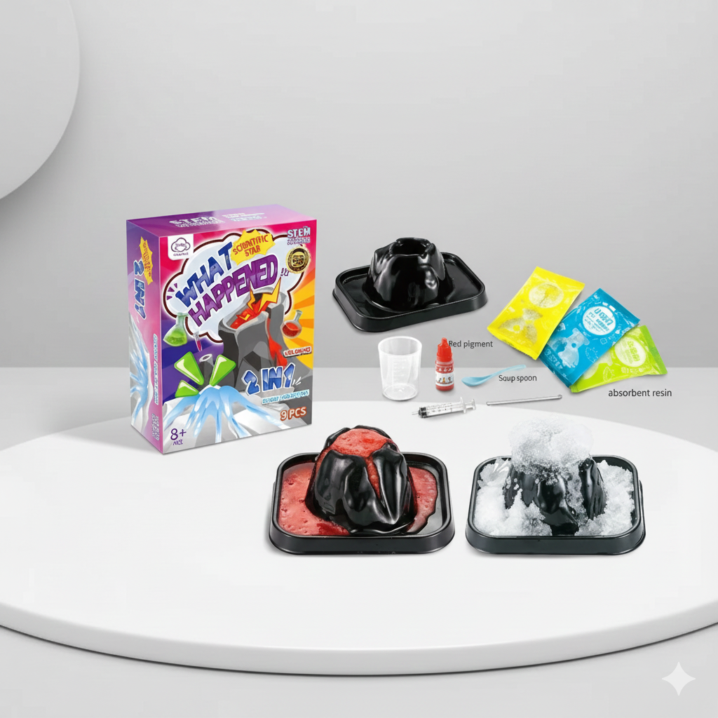 DIY 2IN1 VOLCANO SCIENTIFIC EXPERIMENT SET - 9PCS