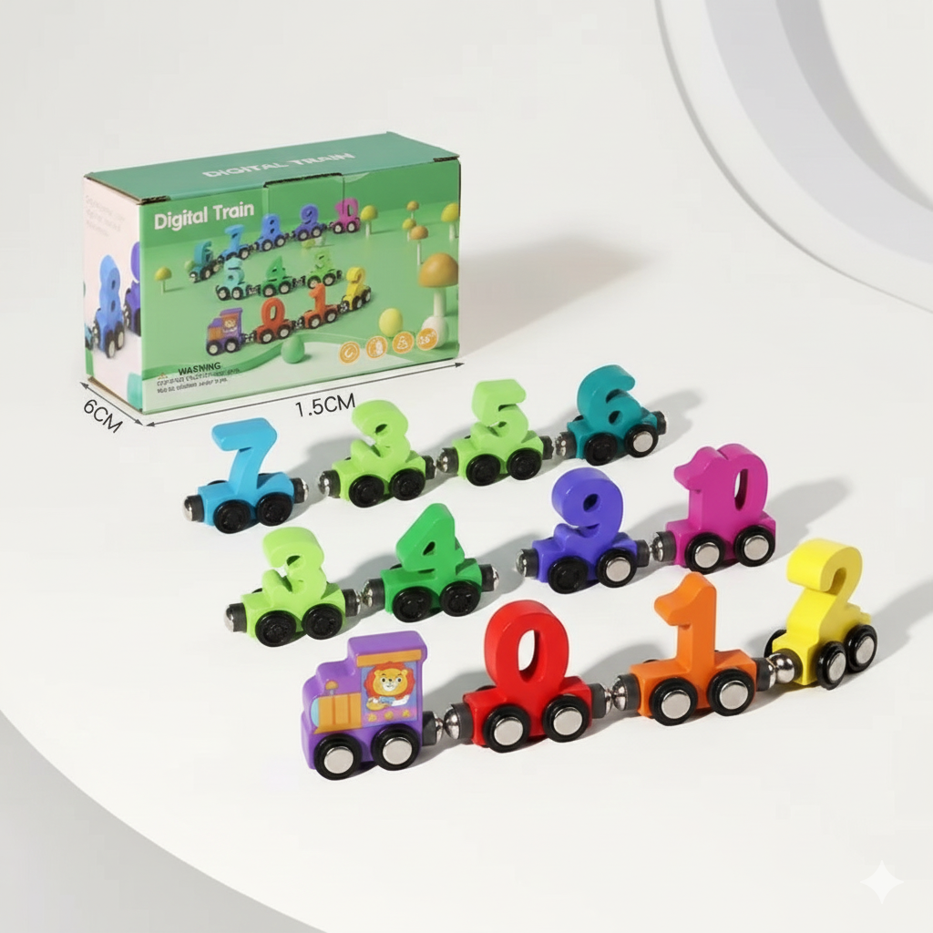 Magnetic Wooden Train Set for Toddlers 🌈