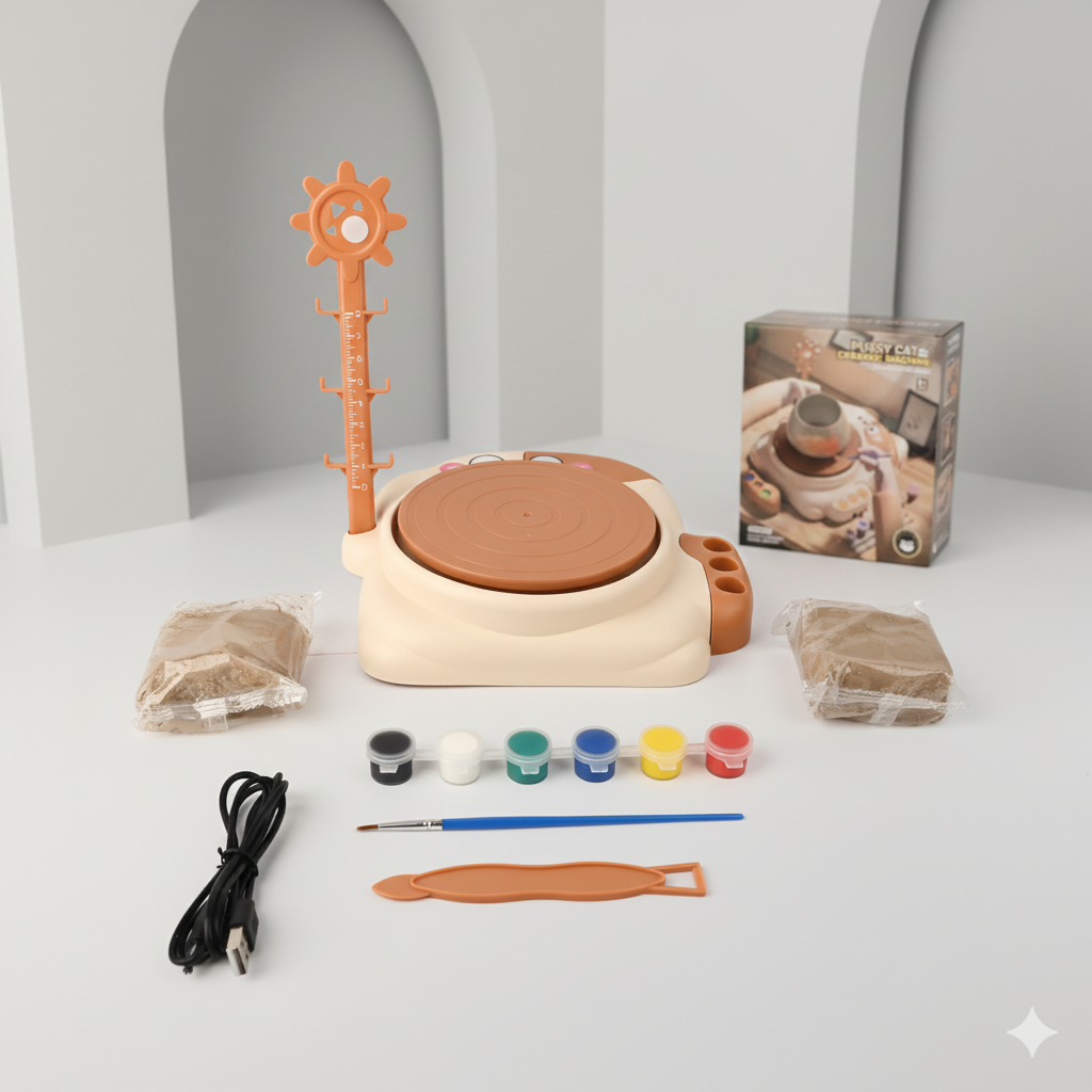 Electric Pottery Wheel Arts and Crafts Sculpting Clay Set For Kids