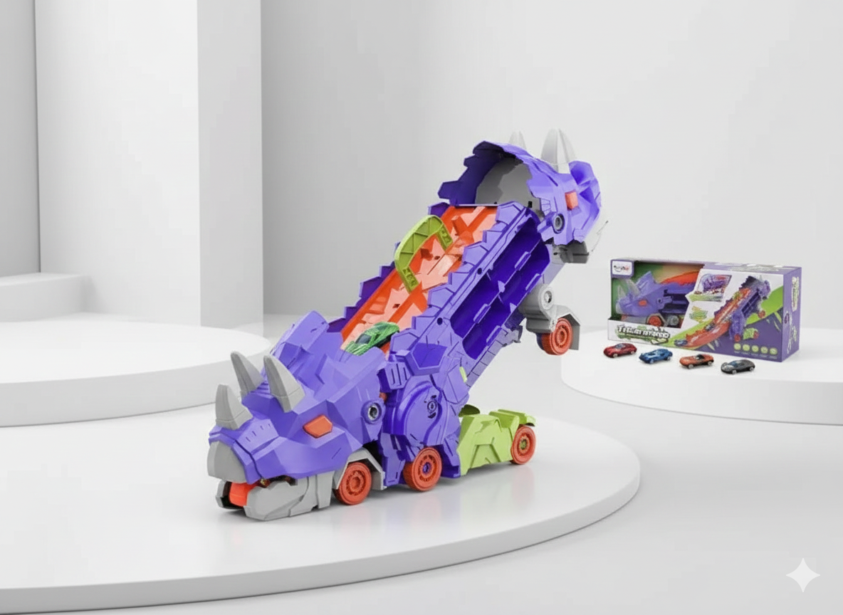 Dinosaur Transport Truck Toy – Large Dino Carrier with Figures for Kids