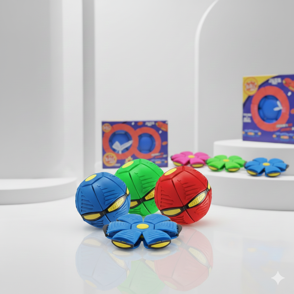 Magic Flying Saucer Ball Frisbee Deformation UFO Football Flat Throw Disc with 3 LED Light Flying Toys