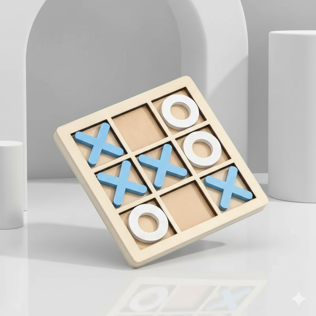 Tic Tac Toe Game Classic Mind Games for Kids Wooden