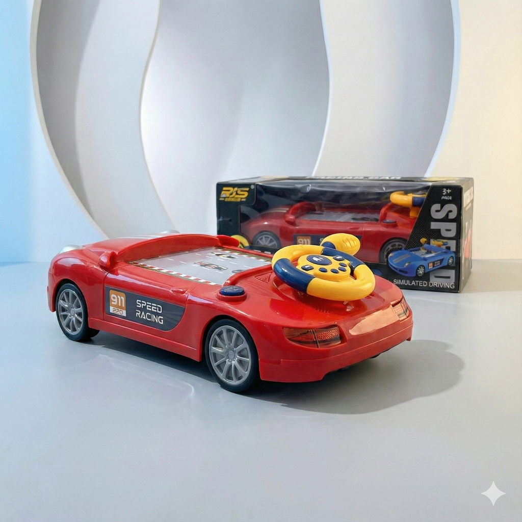 Steering Wheel Racing Car Game with Lights & Music