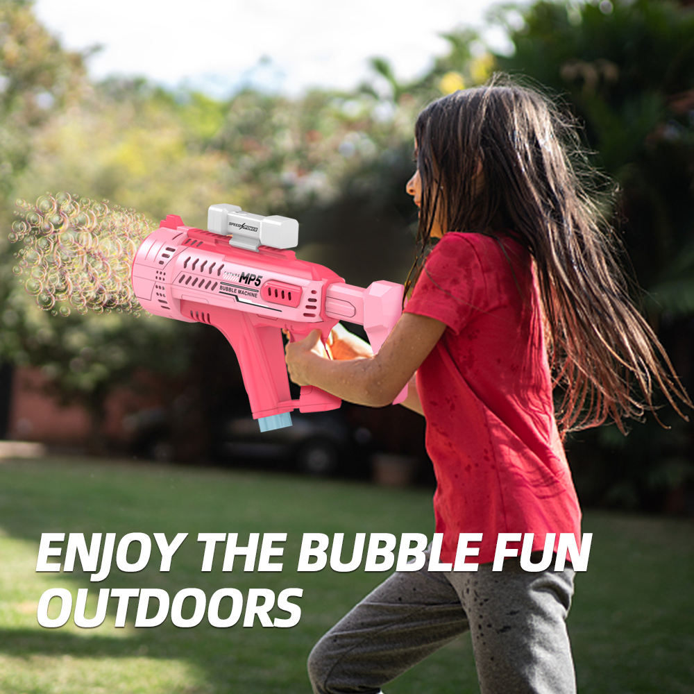Electric Bubble Gun Automatic Water Absorption Gatling Bazooka Bubble Machine Spray Bubbles Launcher Summer Toys Kid