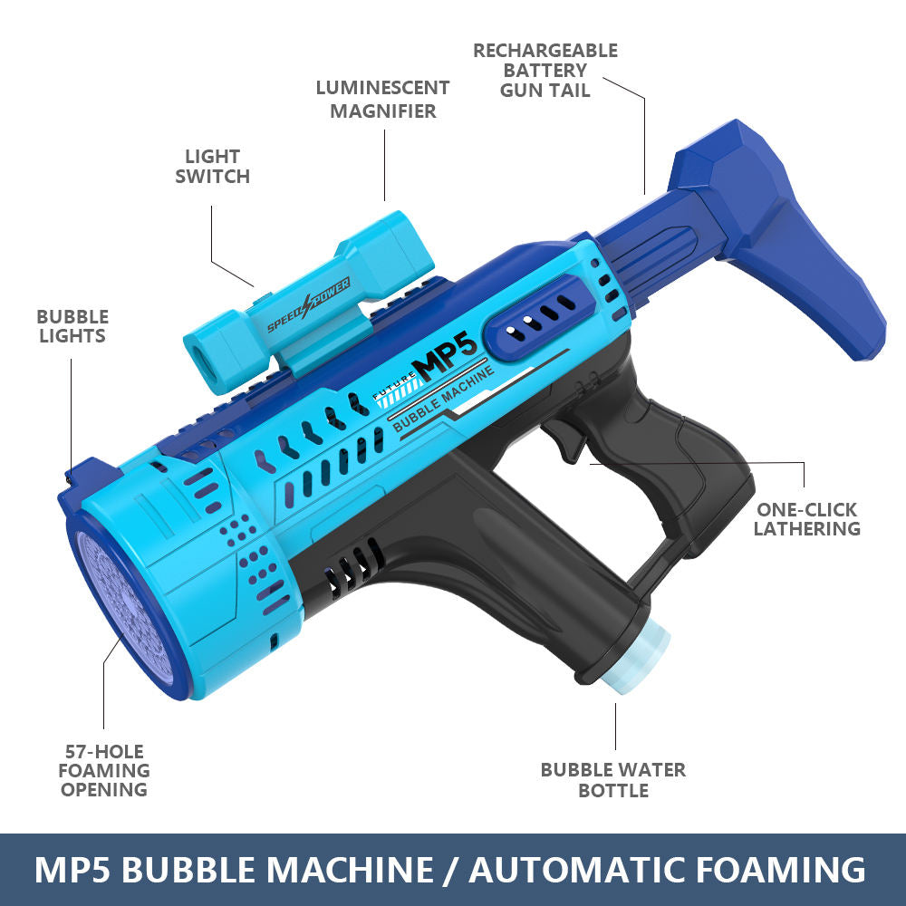 Electric Bubble Gun Automatic Water Absorption Gatling Bazooka Bubble Machine Spray Bubbles Launcher Summer Toys Kid