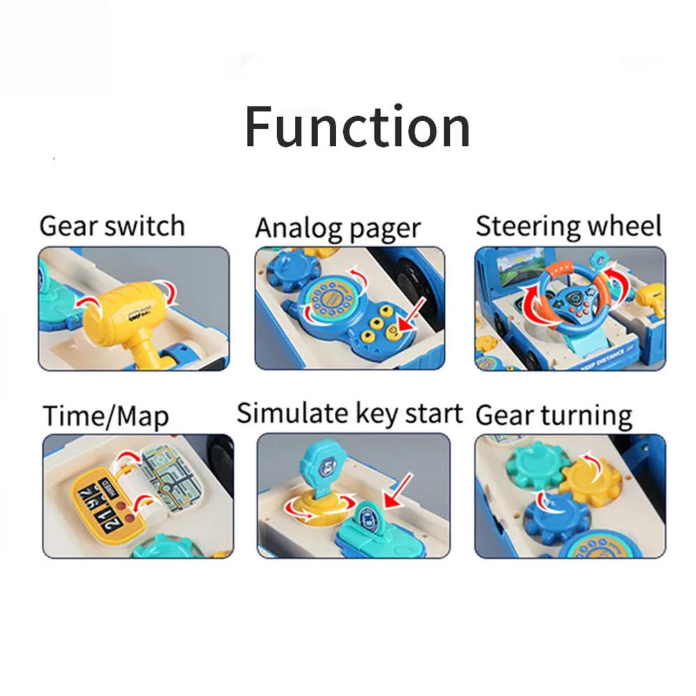 CUTE STONE Bus Car Toy, Kids Play Vehicle with Sound and Light, Simulation Steering Wheel, Musical School Bus Toy for Toddler