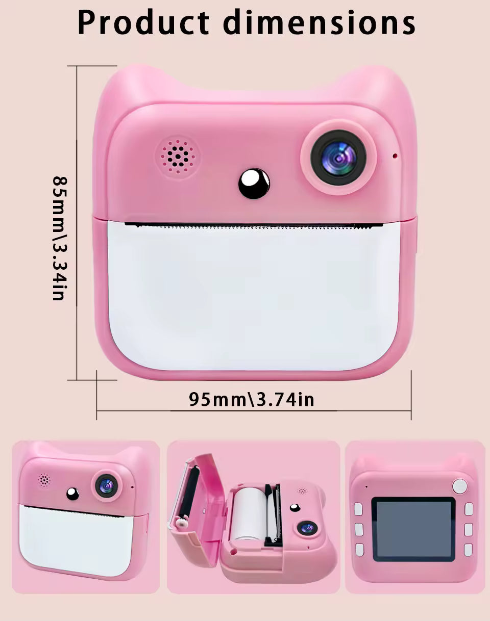 2025 HD Mini Print Camera Children's Thermal Print Digital Camera Black and White Print Camera Suitable for Children