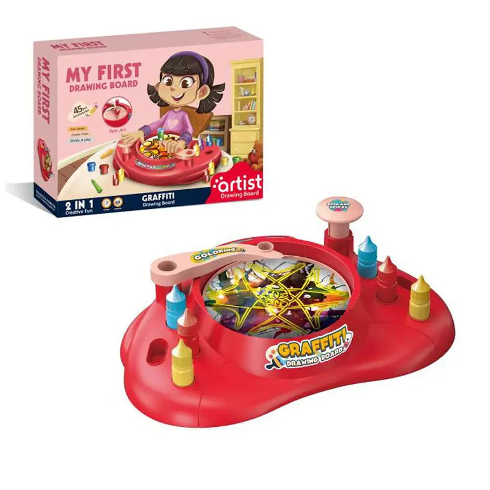 My First Drawing Board for Kids – Spin Art Painting Set