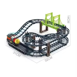 Jiapin Vintage Train Track Set - 38 Pieces DIY