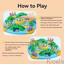 Family Interactive Strategy Game Rabbit Trap Adventure Board Game - with 4 Player Capacity Educational Brain Development Toy