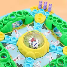 Family Interactive Strategy Game Rabbit Trap Adventure Board Game - with 4 Player Capacity Educational Brain Development Toy