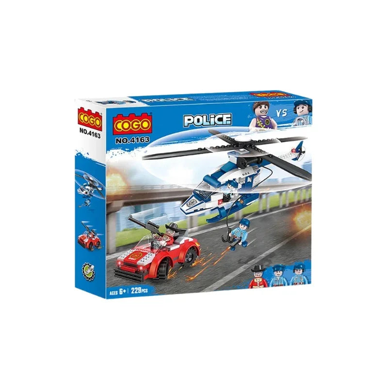 Thrilling Police Chase Building Block Set COGO City Action Play