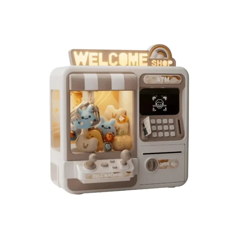 2 IN 1 ATM & DOLL MACHINE, WHITE, W/LIGHT AND MUSIC, W/OUT 4*AA AND USB WIRE, PB