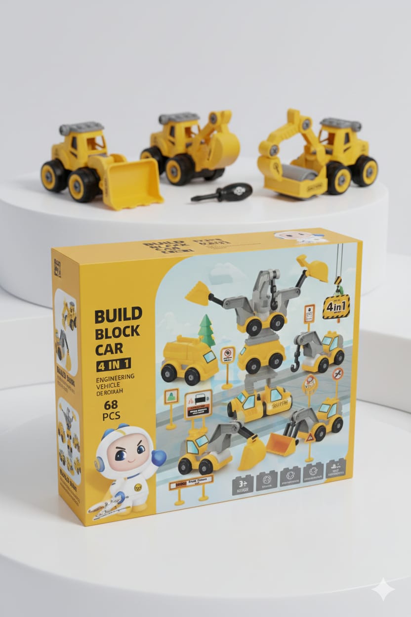 Kids Take-Apart Construction Truck Toy Set with Screwdriver (3+)