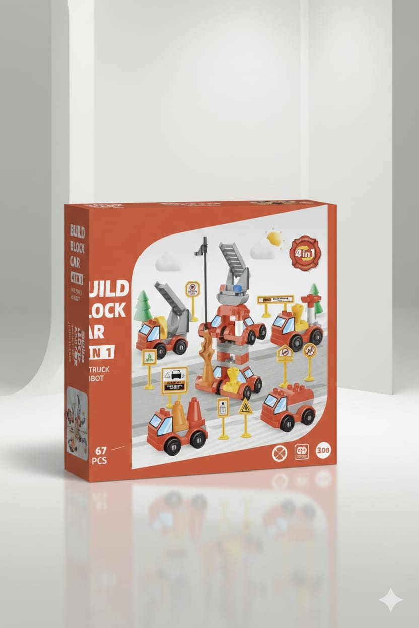 4-in-1 Fire Truck Building Set