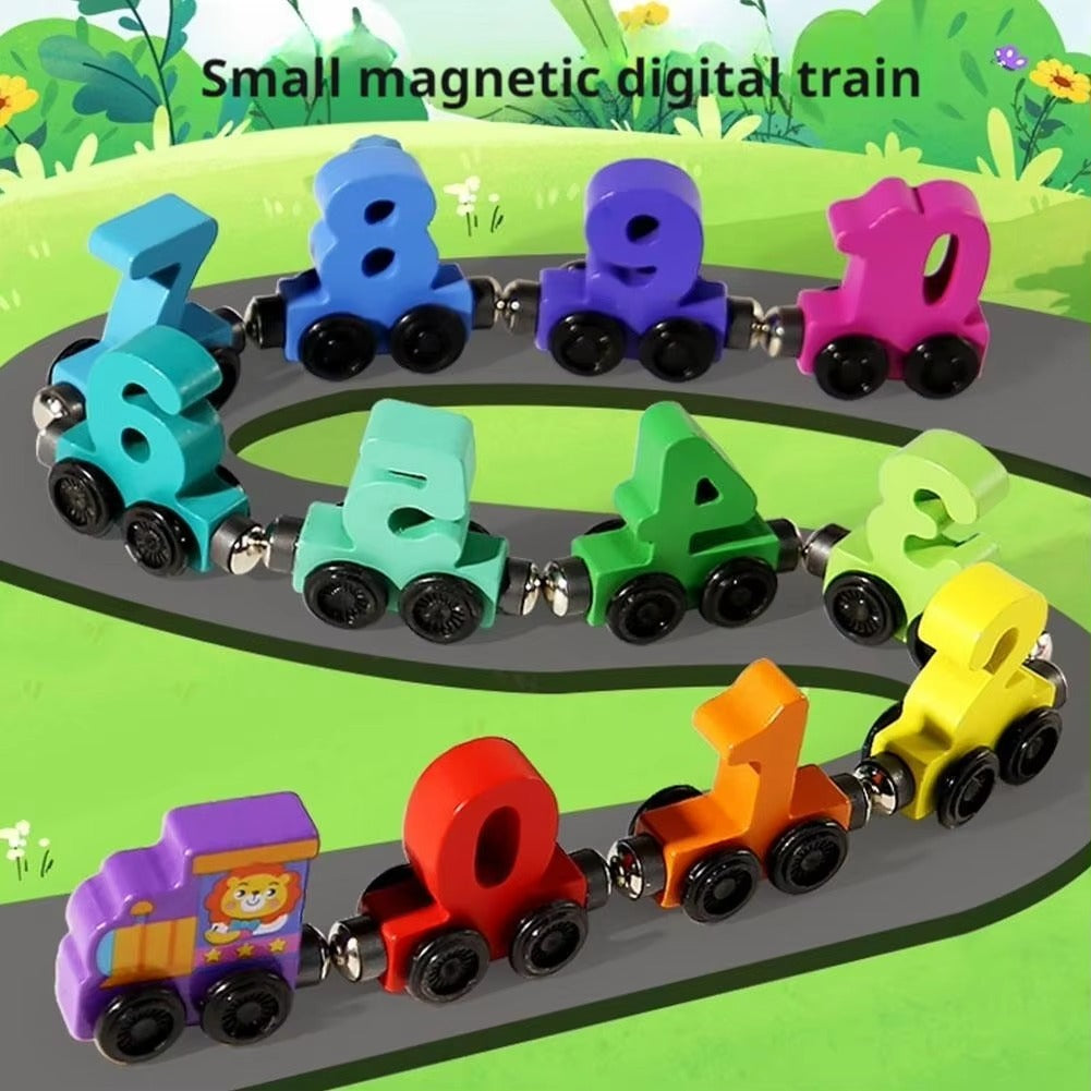 Magnetic Wooden Train Set for Toddlers 🌈