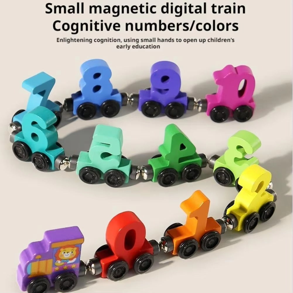 Magnetic Wooden Train Set for Toddlers 🌈