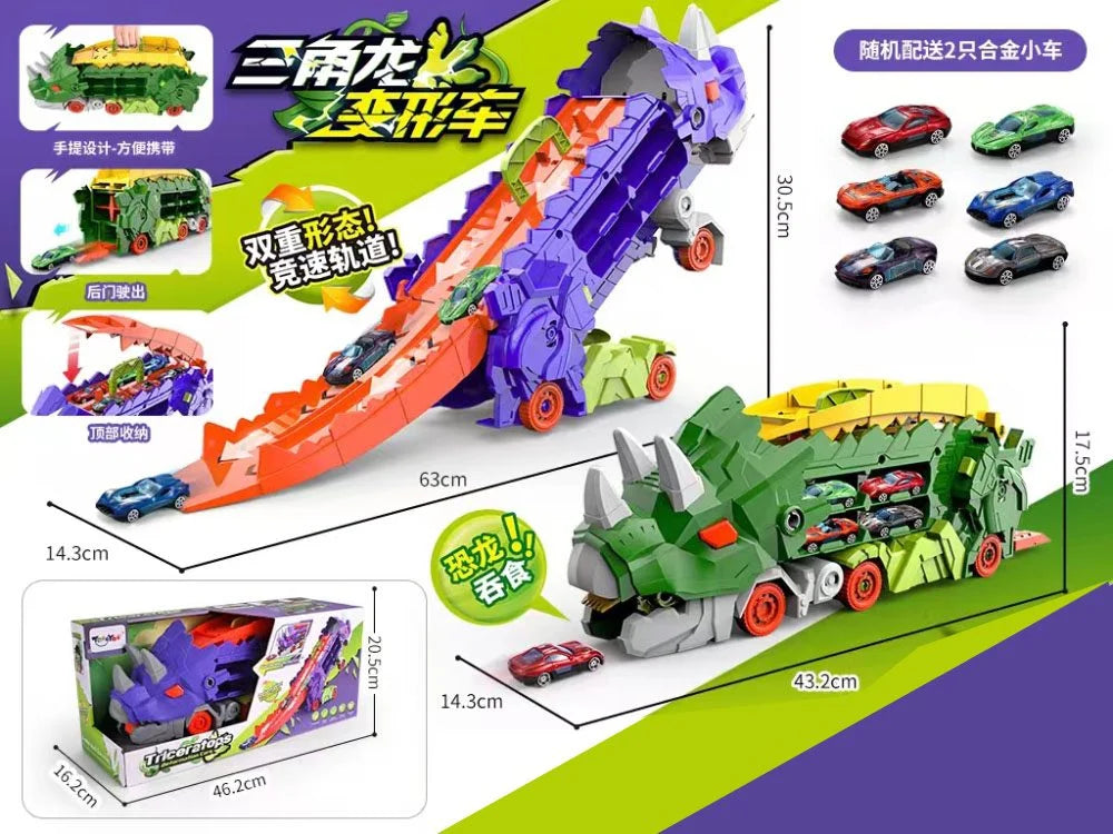 Dinosaur Transport Truck Toy – Large Dino Carrier with Figures for Kids