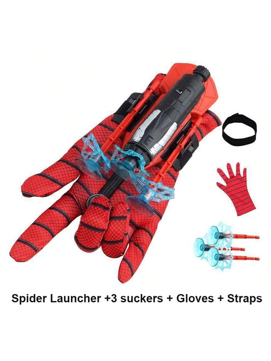 Spider-Man Web Shooter Glove Toy for Kids | Superhero Costume Launcher with Suction Webs
