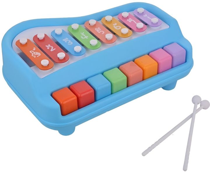 8-Key Kids Xylophone Musical Toy – 2 Colors Mix (Touch Box)