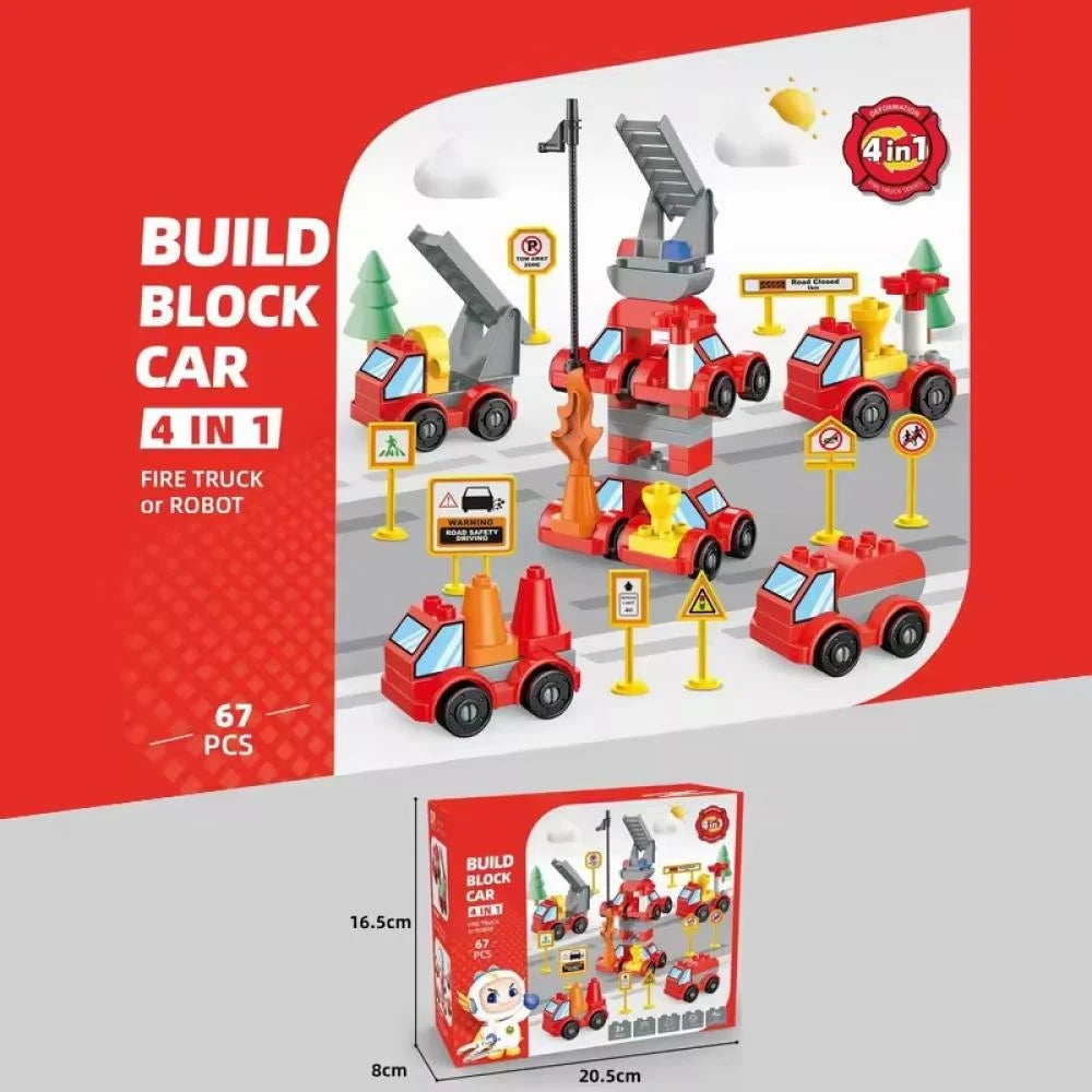 4-in-1 Fire Truck Building Set